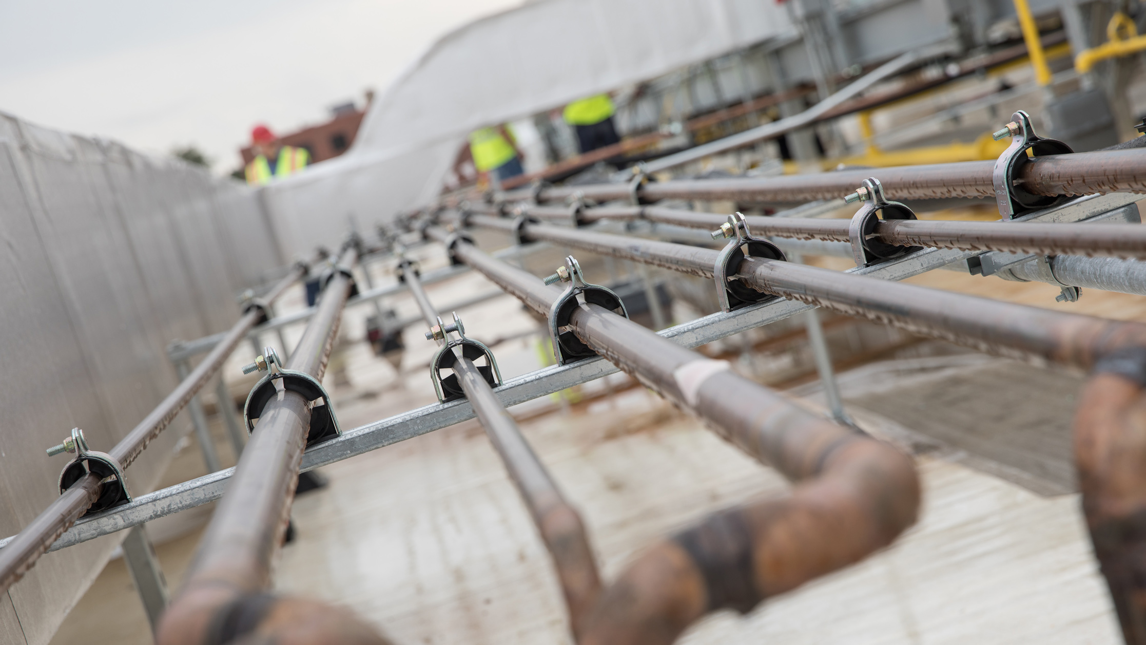 Goyette rooftop piping for HVAC system on top of the Capitol Theatre, Flint, MI