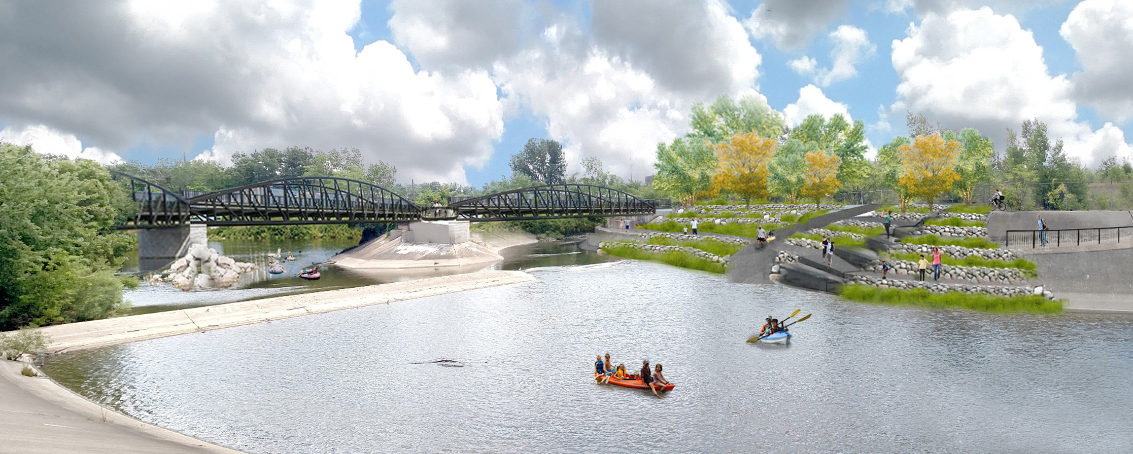 Rendering of Swartz Creel confluence, Flint River Restoration Project