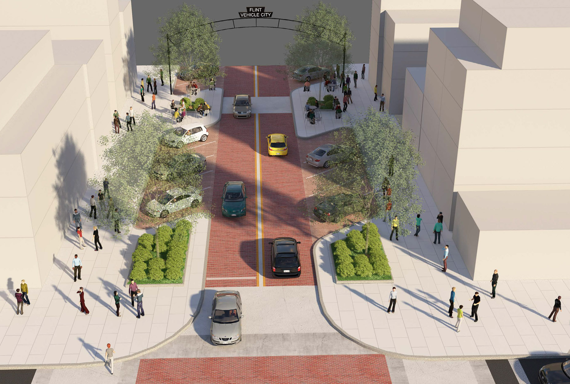 Downtown Flint Gameplan depicting preferred Saginaw Street enhancements