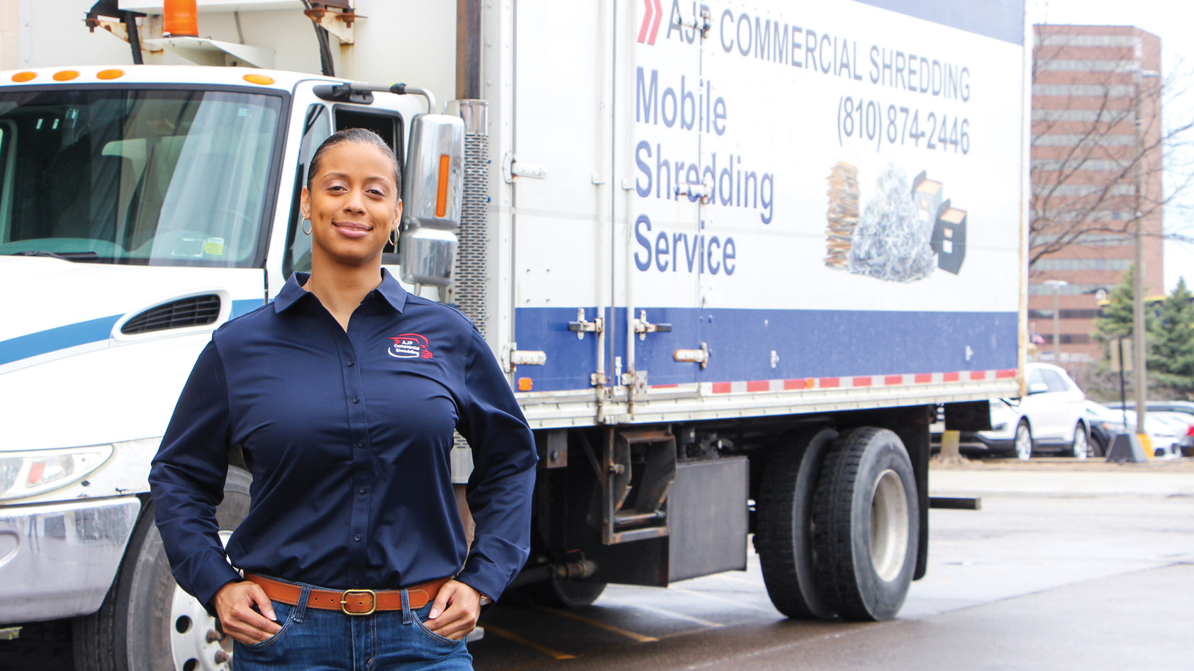 April January, owner of AJP Commercial Shredding, Genesee County, MI