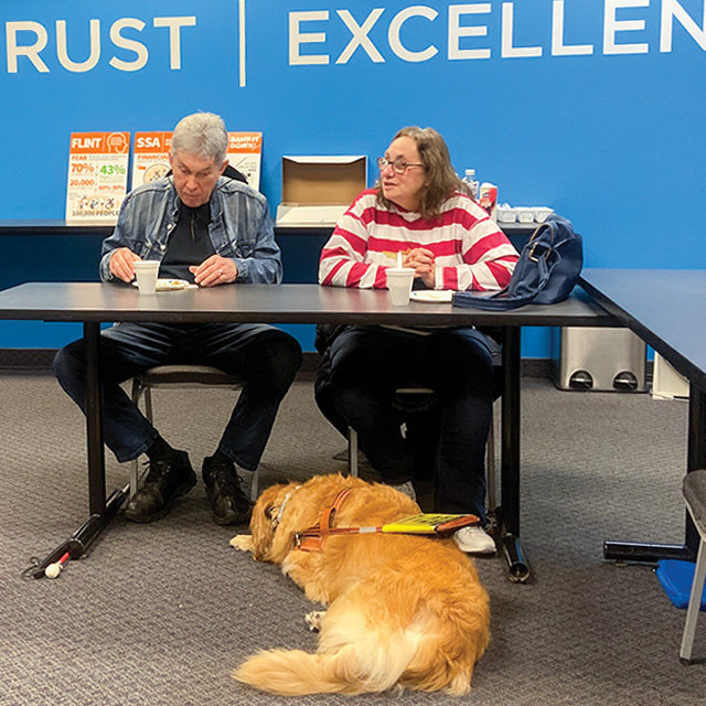 Two speakers at a Disability Network focus group