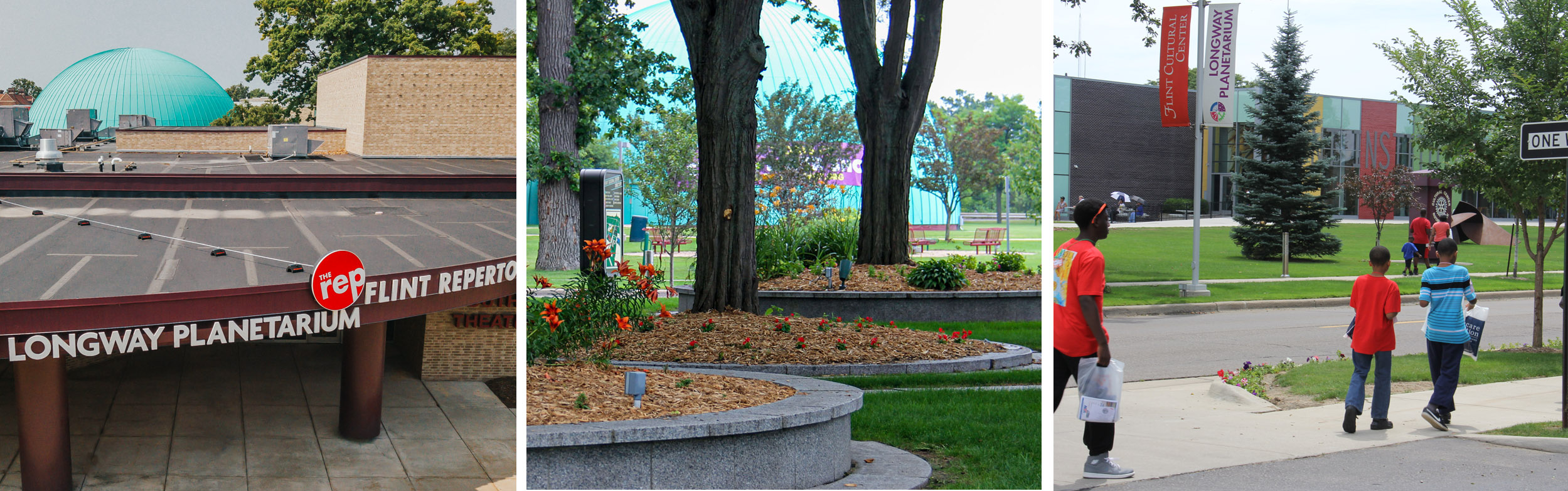 Various angles showing the Flint Cultural Center