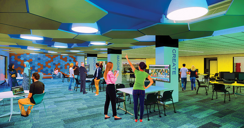 Flint Public Library new digital learning hub rendering