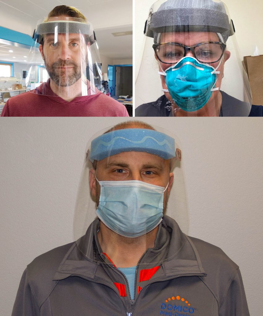 Manufacturers turn to making face shields