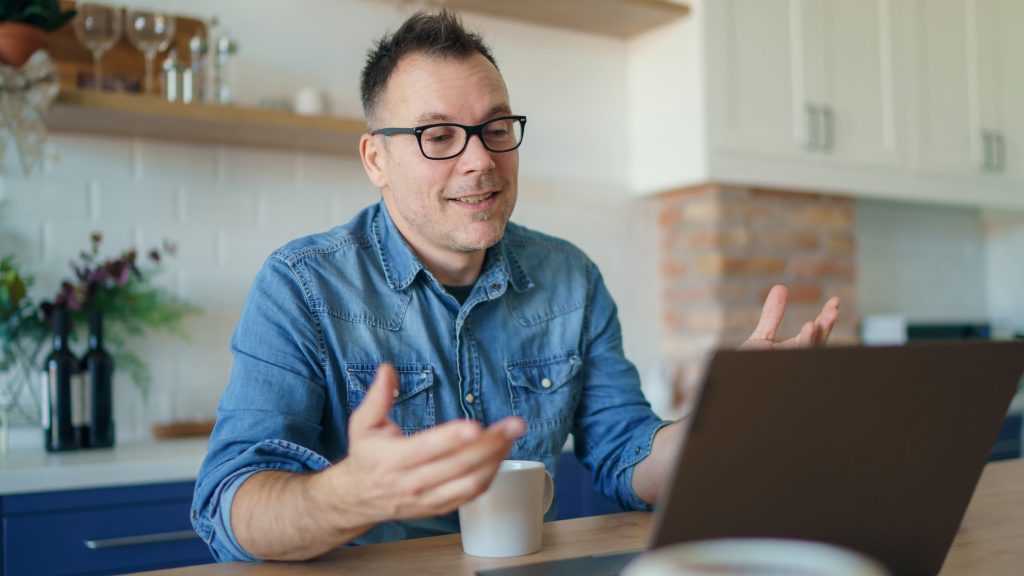 Employee teleconferencing from home