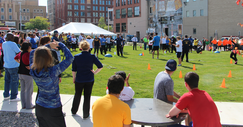 Commit to Fit holds their fitness challenge in Brush Park, downtown Flint