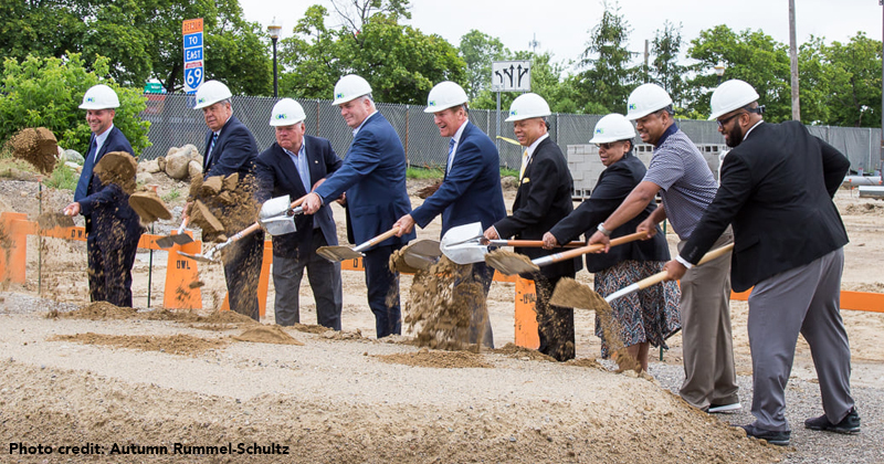 Groundbreaking for the new Genesee Health System building on Saginaw Street, Flint