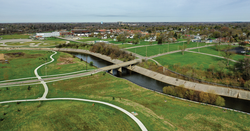 Aerial view of Chevy Commons, newest state park