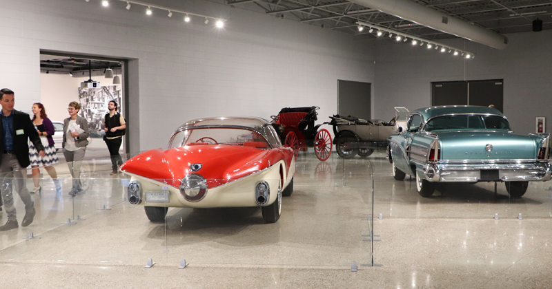 New car gallery in the Sloan Museum of Discovery