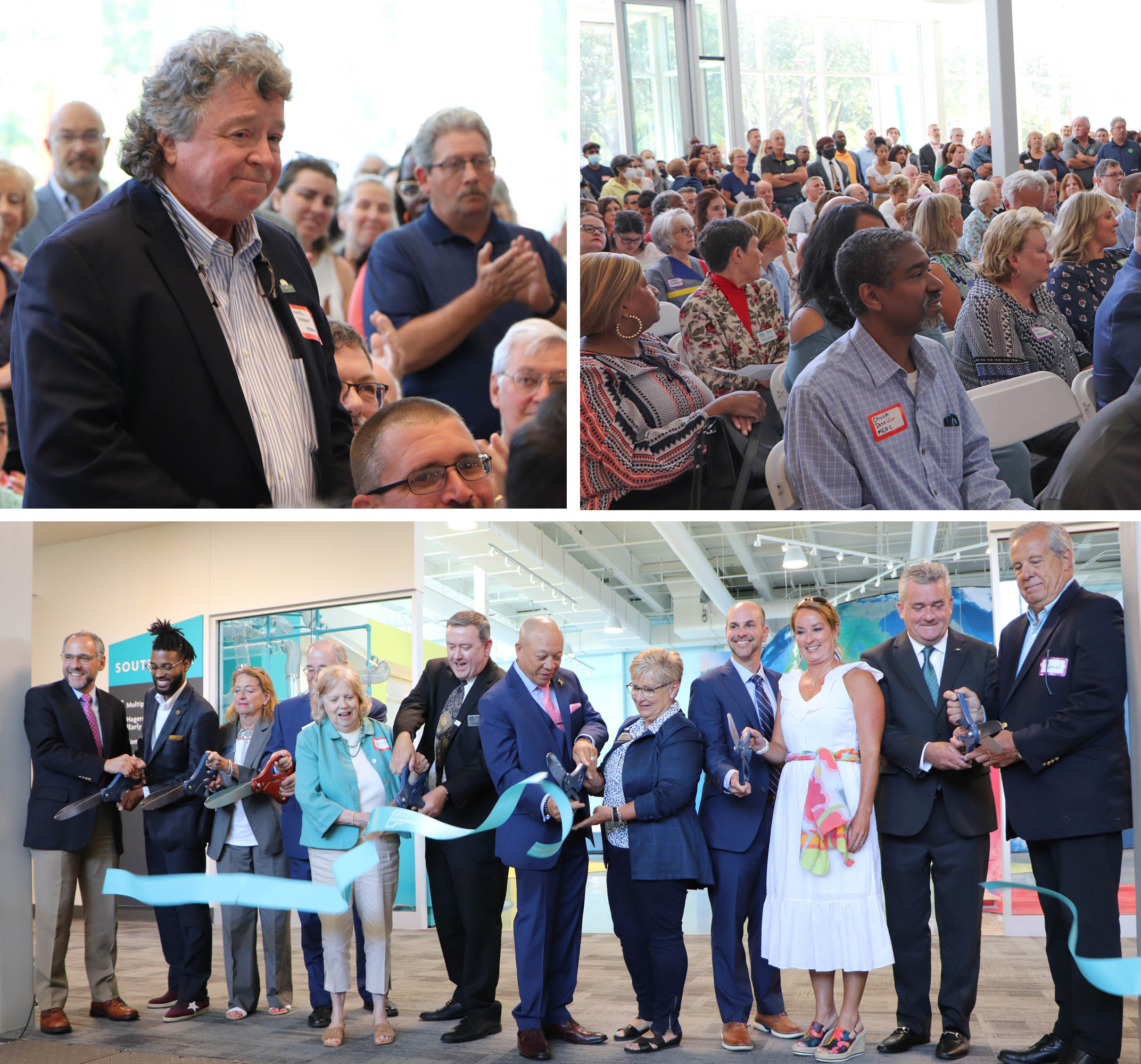 Scenes from the Sloan Museum of Discovery ribbon cutting