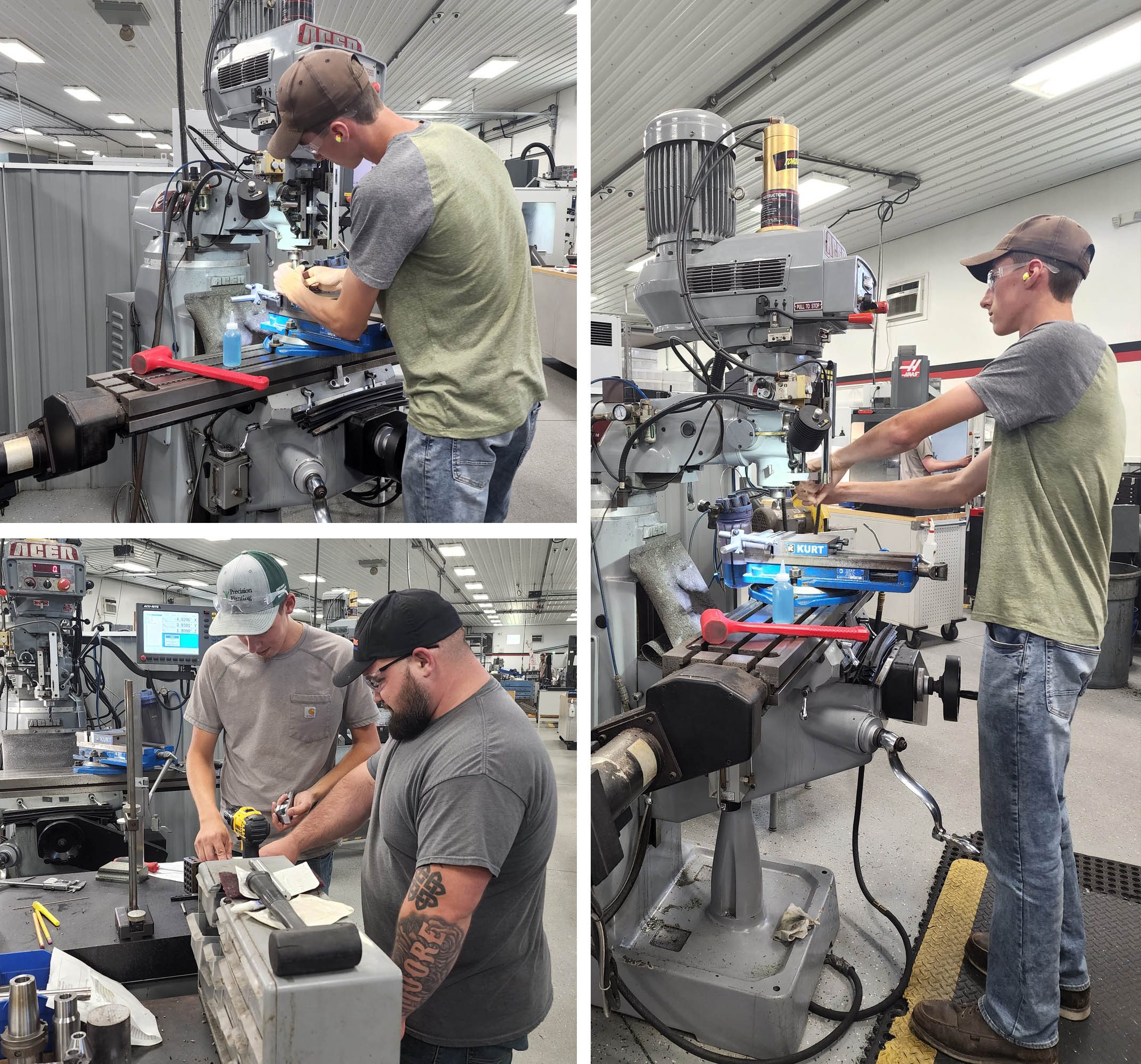 Apprentices work on equipment at Curbco