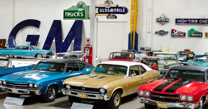 Antique cars in the GM Heritage Center