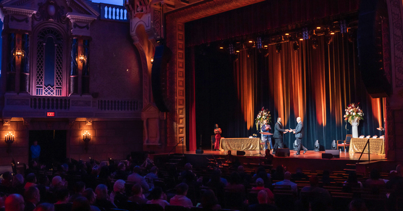 Crowd views stage during Art of Achievement Awards inside Capitol Theatre