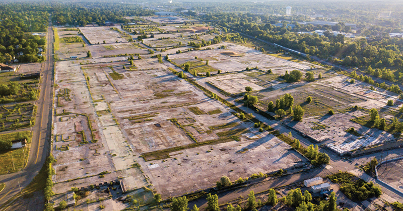 vacant land of former Buick City auto plant