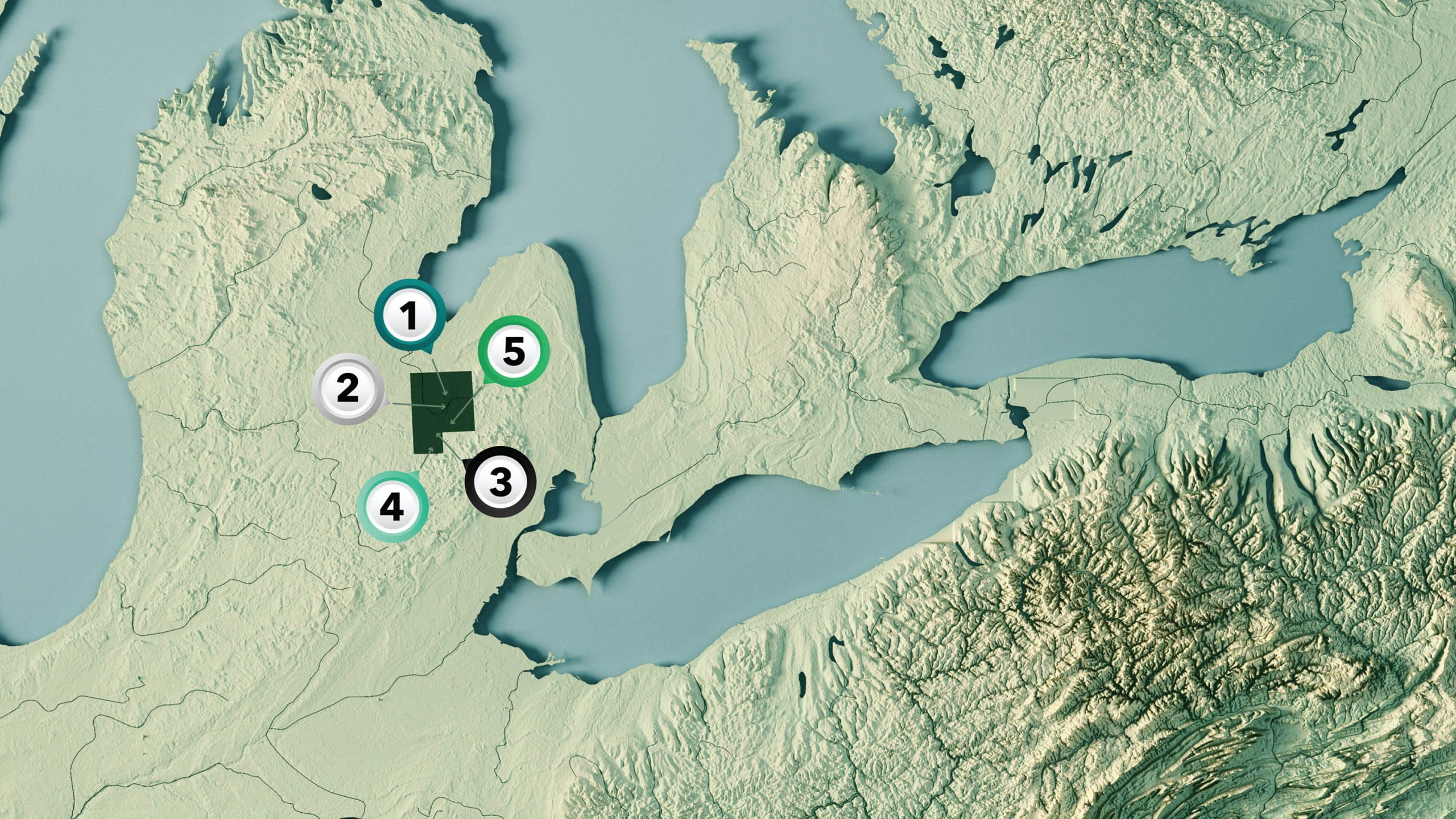 Map of Genesee County highlighting recent projects