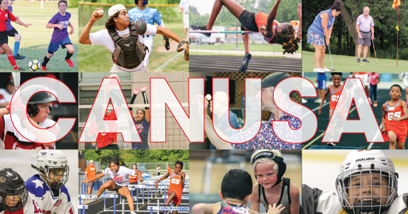 A 6x3 grid of photos showing the various sporting events during the CANUSA games in Michigan